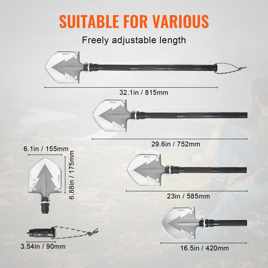 Multispade – 11 funktioner för camping & beredskap