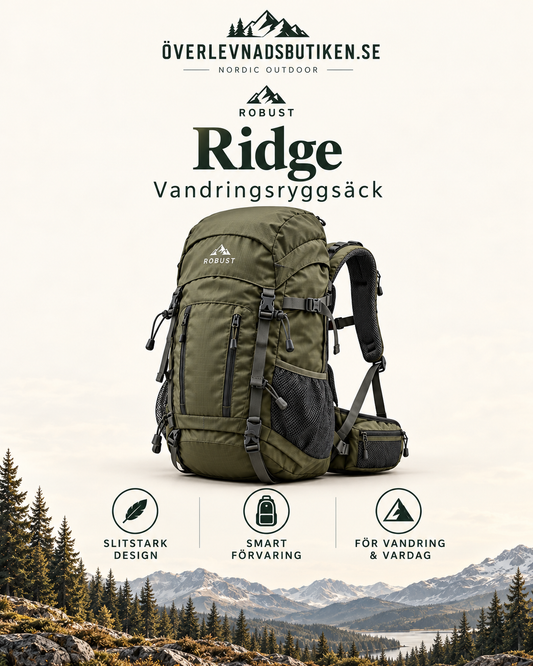 ROBUST Ridge friluftsryggsäck 36–55L – Överlevnadsbutiken Nordic Outdoor