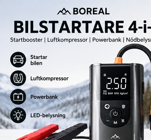 Bilstartare 4-i-1 med luftkompressor – BOREAL Jump