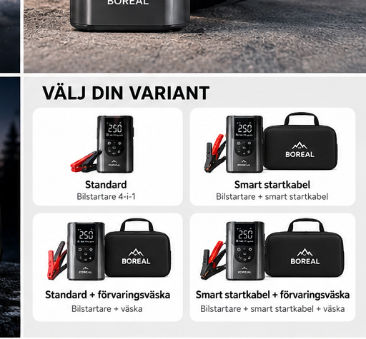 Bilstartare 4-i-1 med luftkompressor – BOREAL Jump