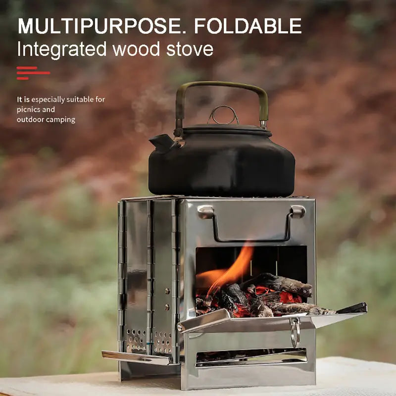 Portabelt Campingkök Rostfritt Stål - Survival Cooking