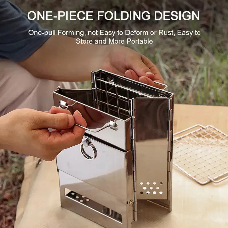 Portabelt Campingkök Rostfritt Stål - Survival Cooking