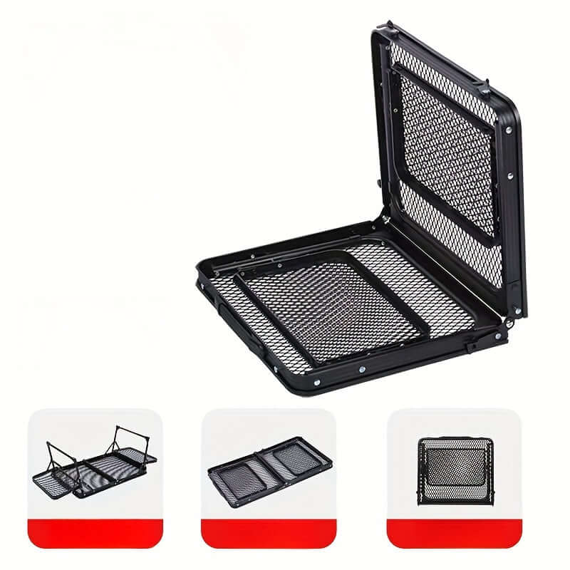 Hopfällbart Campingbord Metall - Portabelt Utebord med Handtag