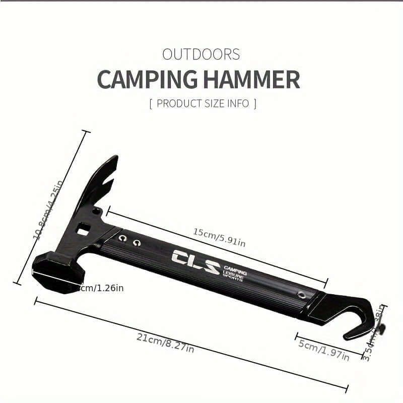 Tälthammare Mini - Kolstål med Pinnuttag | Multifunktion Camping