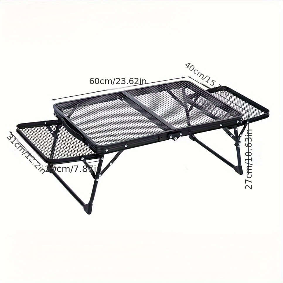 Hopfällbart Campingbord Metall - Portabelt Utebord med Handtag
