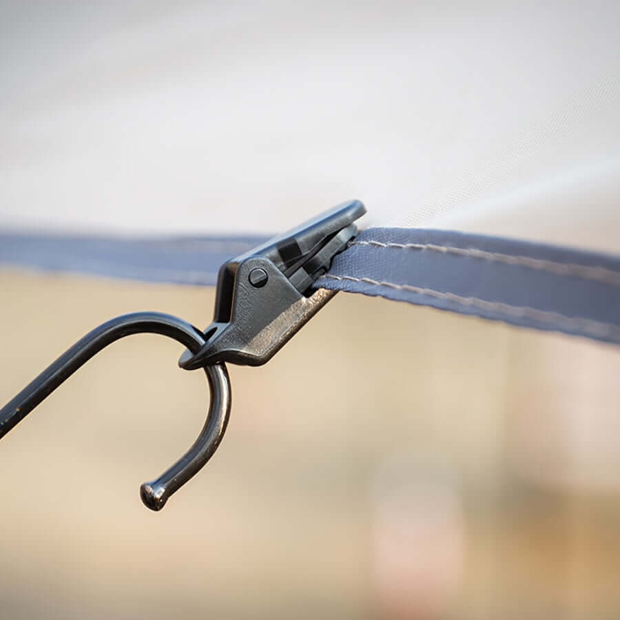 Tältpinnar 20-pack - 10 Spiralpinnar + 10 Tältklämmor | Vindtåliga