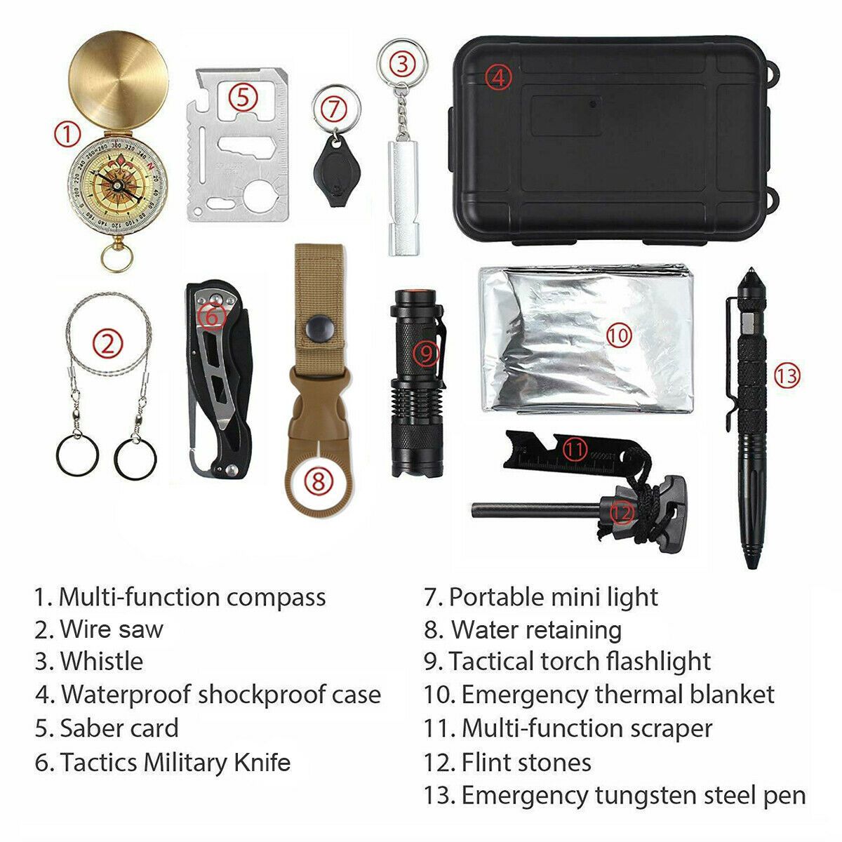 Komplett Överlevnadskit - Outdoor Survival Kit