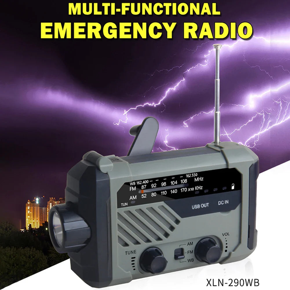 Nödradio med Solcell & Vev - Emergency Weather Radio