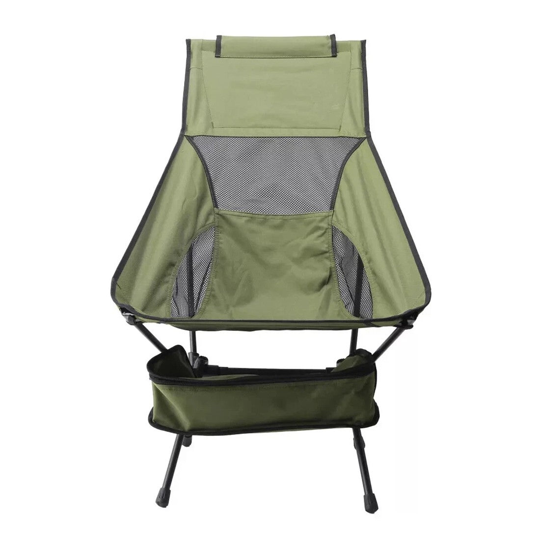 Fällbar campingstol med hög rygg och nackstöd